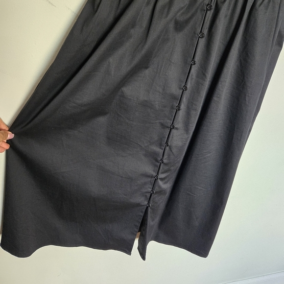 Alfani Button Front Midi Dress Women's L‎ Minimalist Neutral Goth Dark Feminine - Picture 6 of 13